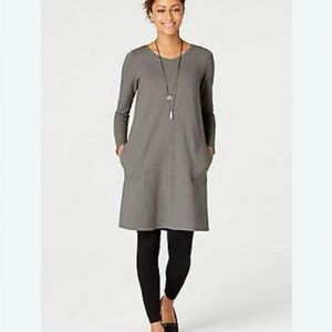 Pure Jill by J. Jill A-Line Tunic Velour Dress (Dark Grey Heather) NWT